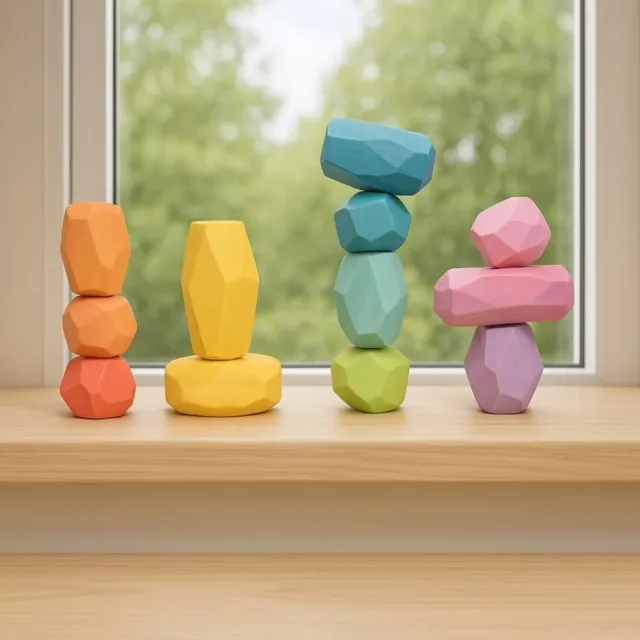 La invitación al juego... no se trata de una propuesta, sino de crear un entorno con materiales que despierten la curiosidad y animen a explorar, imaginar, construir y experimentar 🌈

🔸12 teniques arcoiris 

📸 By @mamistoys ✨🇰🇷

#ocamora #teniques #woodenstone #handmade #hechoamano #hechoenandalucia #openendedtoys #learningthroughplaying